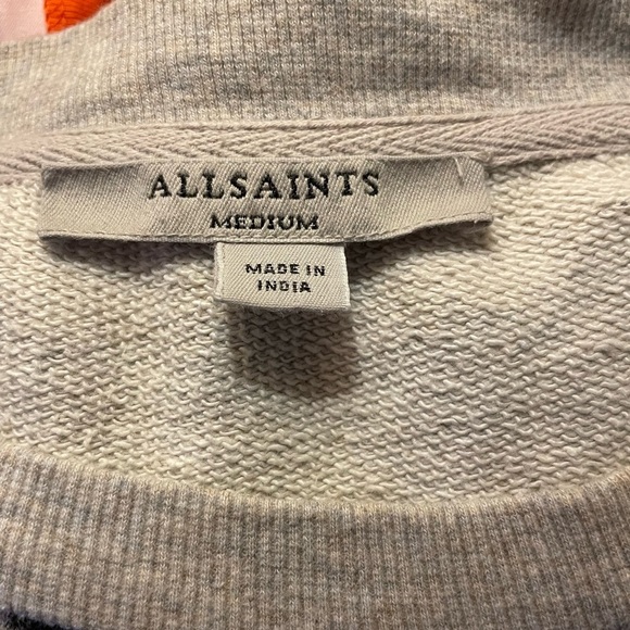 All Saints "Rosen Unai Sweat Cold Shoulder Sweatshirt Sz Medium - Picture 6 of 8